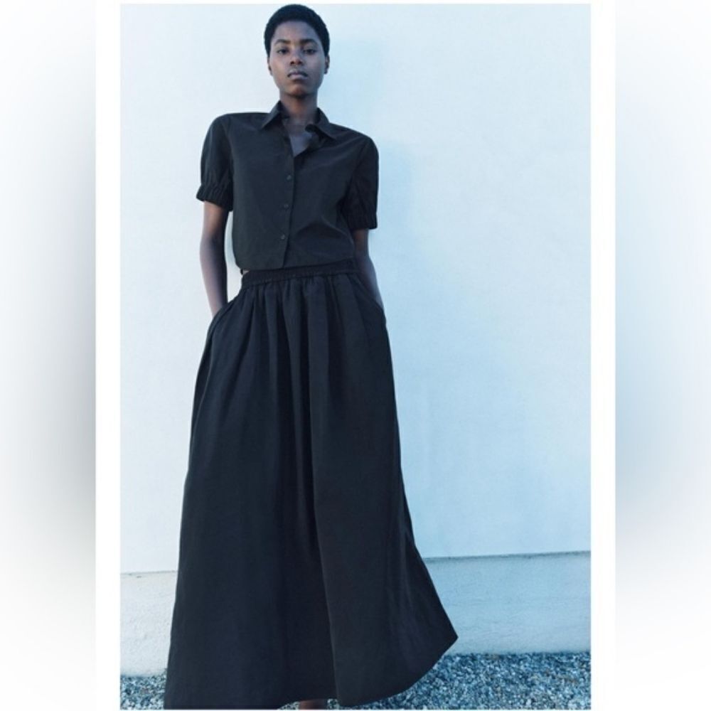 NWT ZARA BLACK VOLUMINOUS SKIRT - Picture 13 of 14
